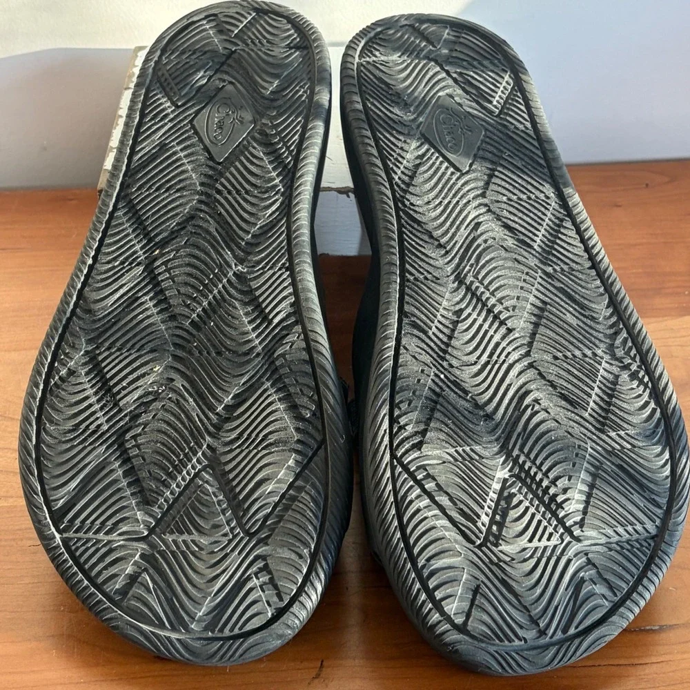 Chaco Chillos Slide Mens Sandals Black Geometric Straps Size 12 JCH107593